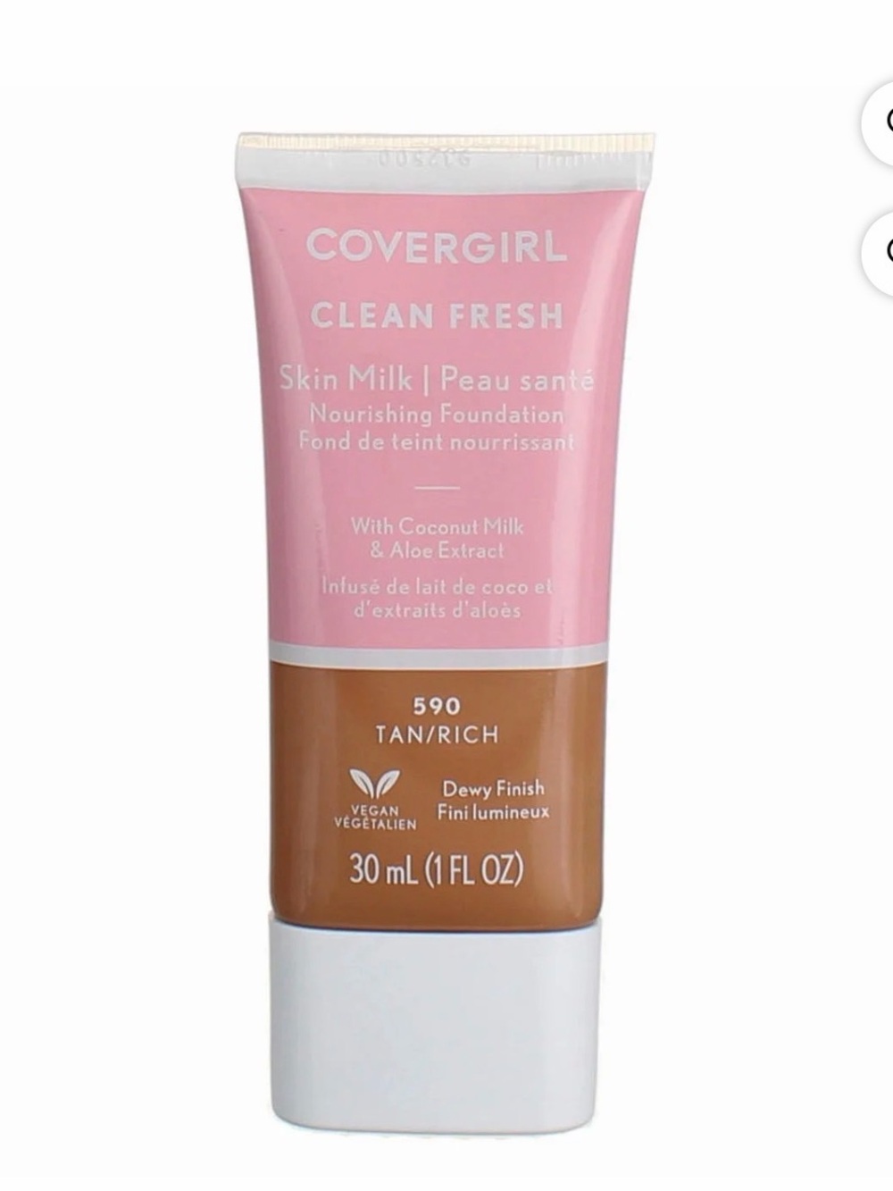 NWT COVERGIRL Clean Fresh Skin Milk Foundation - White Tube- Color 580 Tan